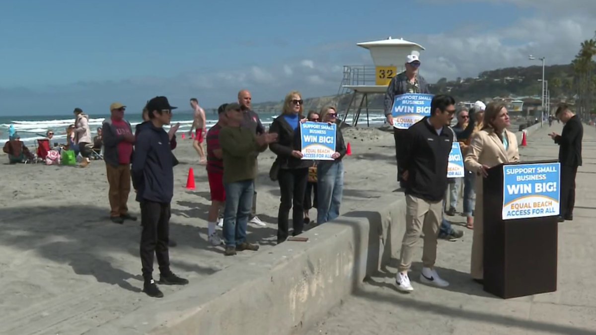 Small biz owners rally against San Diegos ban on businesses ON the beach  NBC 7 San Diego [Video]