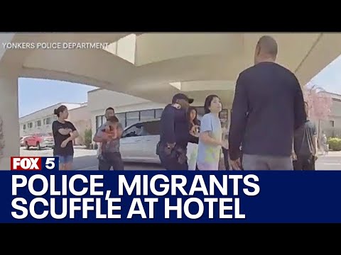 Yonkers police, migrants scuffle at hotel shelter [Video]