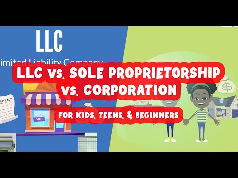 LLC vs. Sole Proprietorship vs. Corporation | Entrepreneurship for Kids , Teens, and Beginners [Video]