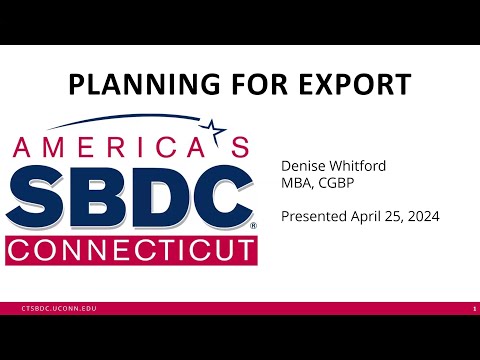 Are You Export Ready? Understanding the Exporting Process - Denise Whitford [Video]