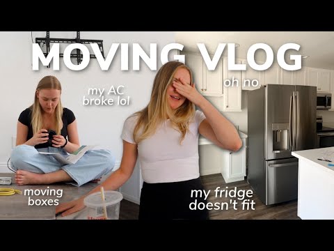 MOVING VLOG #1: moving boxes, fridge shopping, *my new fridge doesn
