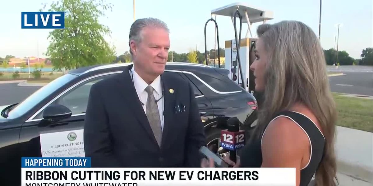 Ribbon cutting for new EV chargers at Montgomery Whitewater today [Video]