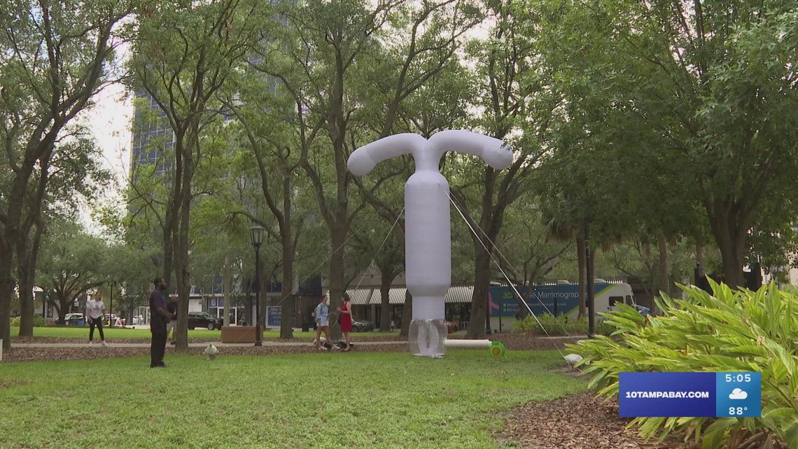 Large inflatable IUD hopes to spark conversation about contraception [Video]