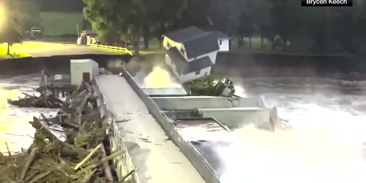 House falls into river near dam amid catastrophic Midwest flooding [Video]