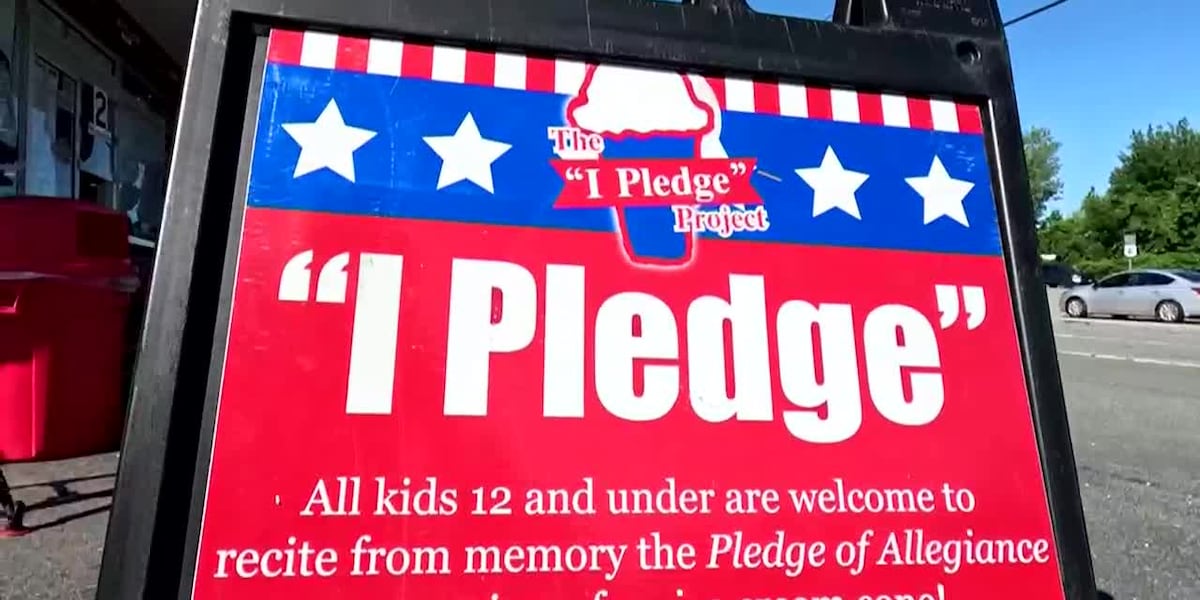 Ice cream shop offering free cones for kids who recite the Pledge of Allegiance [Video]