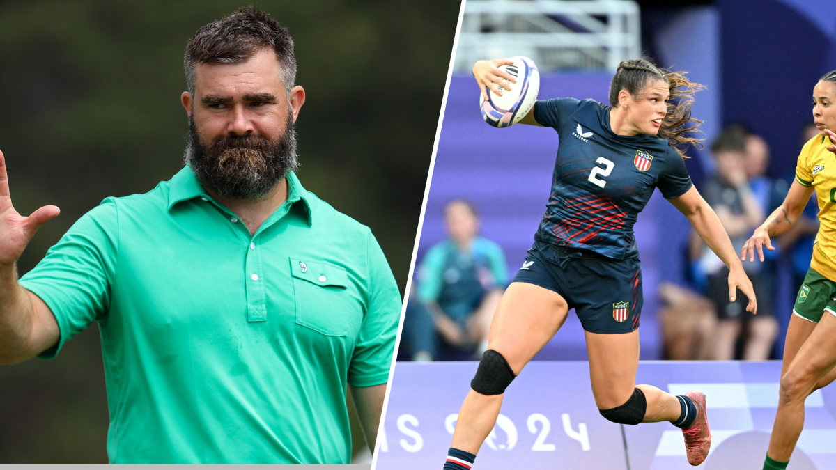 Jason Kelce recruited by rugby star Ilona Maher as the US Olympic womens teams super fan  NBC New York [Video]