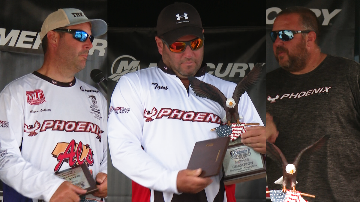 Three Vermonters finish first, second and third in final Plattsburgh pro fishing tournament of the summer [Video]