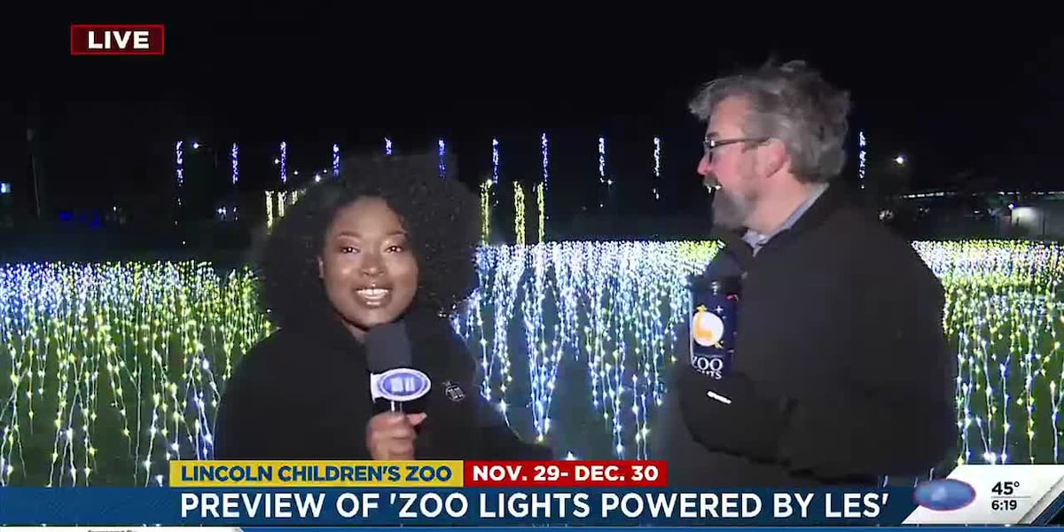 Sneak peak at new light show at Zoo Lights powered by LES [Video]