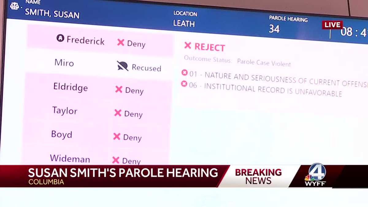 South Carolina: Susan Smith parole denied [Video]